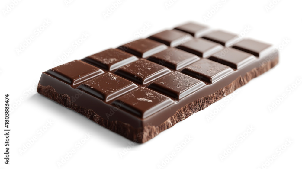 Obraz premium Dark Chocolate Bar with Textured Edge isolated on a transparent background
