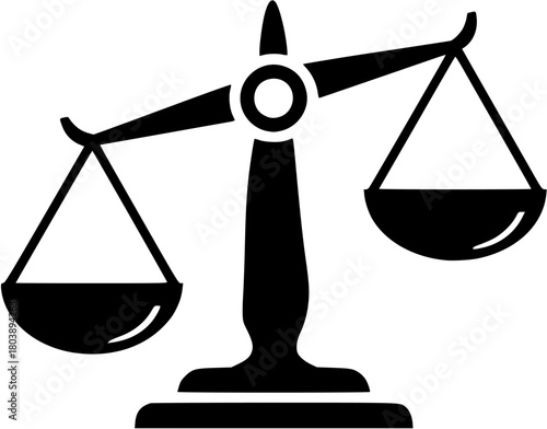 
scale icon, balance symbol vector, justice scale silhouette
