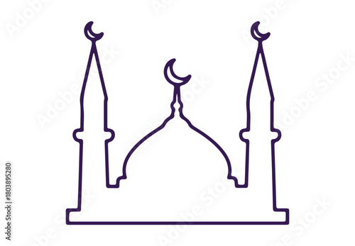 mosque graphic, premium vector line icon. best line illustration