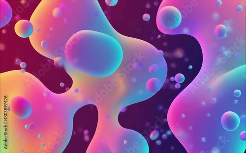Dreamy 3D Gradient Jelly Bubbles Animation Background Loop
