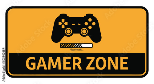Gamer zone sign ideal for streaming spaces and game room decor art