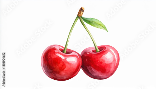 cherries isolated on white background