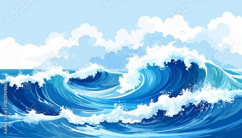 Fototapeta Naklejka Na Ścianę i Meble -  blue water wave