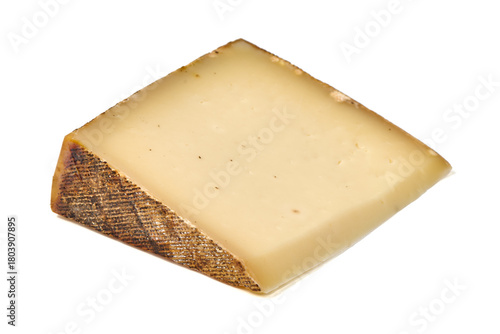 Wedge of Asiago Cheese, isolated on white background