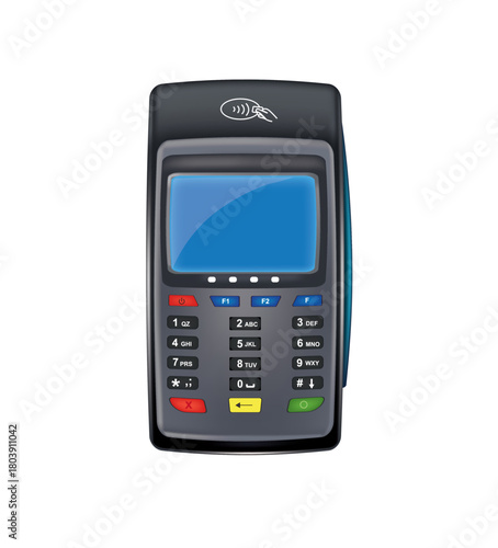 POS credit card terminal. vector illustration