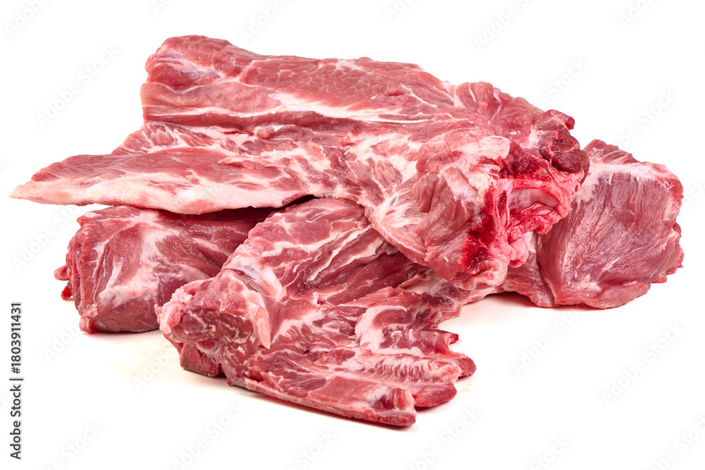 Obraz premium Raw Pork Ribs, isolated on white background