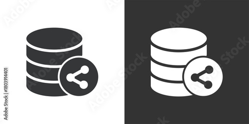 Share Database icon. Solid glyph series icon