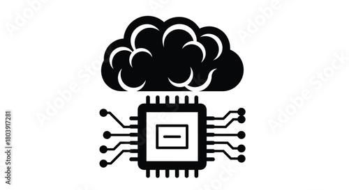 Abstract representation of artificial intelligence and cloud computing