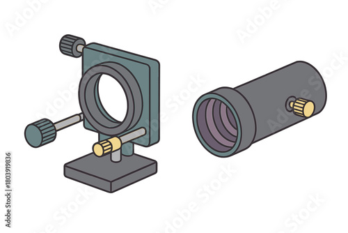 Precision optical components used in physics experiments and laboratory research setups