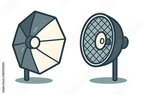 Professional studio lighting equipment softbox and reflector for photography production