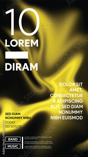 Golden Liquid Silk Poster — Luxury Black & Gold Fluid Abstract Background Design