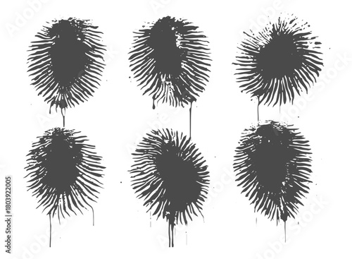  Seamless Background Texture of Multiple Black Fingerprints on White High Contrast Grunge Identity and Security Pattern