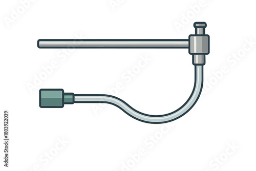 Industrial hydraulic hose and rigid metal pipe fitting assembly for machinery