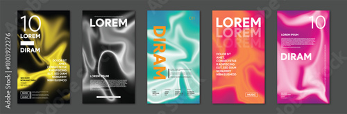 Vivid Liquid Gradient Posters — Modern Fluid Abstract Background Designs for Branding & Visual Art