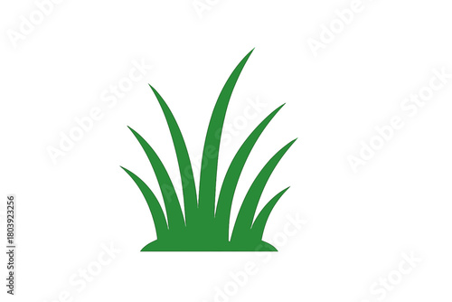 Minimalist fresh green grass clump icon representing nature and gardening concepts