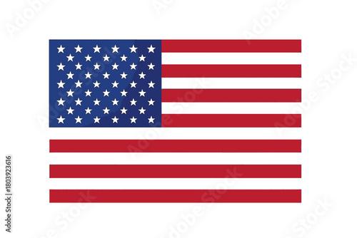 National flag of the United States of America with fifty stars and thirteen stripes