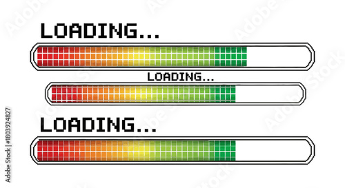 Loading progress bar animation graphic design element download complete status indicator illustration 100%