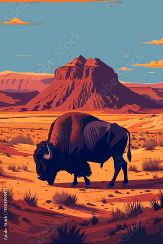 view of Yellowstone National Park with bison