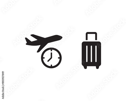Flight Time vector silhouette icon design illustration