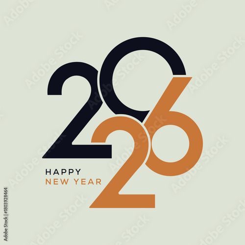 Beautiful 2026 Happy New Year Greeting Vector. Elegant Color 2026 New Year Typography on White Background Brochure design template, banner. Vector Illustration EPS.
