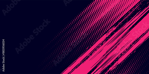Purple halftone gradient background in vibrant pink and purple tones. Dynamic dots fading diagonally over a dark backdrop. elegant