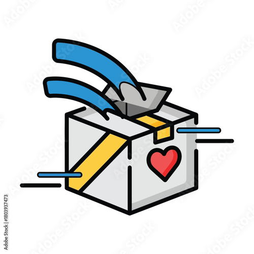 Iconic Donation Box with a Heart, Symbolizing Love and Support