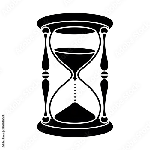 Hourglass isolated on white background, a timeless symbol of fleeting moments and the relentless passage of time, its grains of sand marking the ephemeral nature of existence