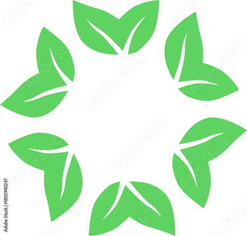 NATURAL PRODUCT LEAVES IN CIRCLE SIGN SYMBOL LOGO
