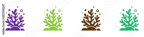 Seaweed plants round beautiful logo