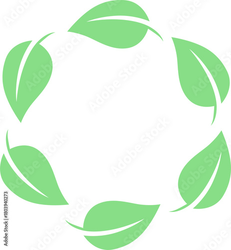 NATURAL PRODUCT LEAVES IN CIRCLE SIGN SYMBOL LOGO
