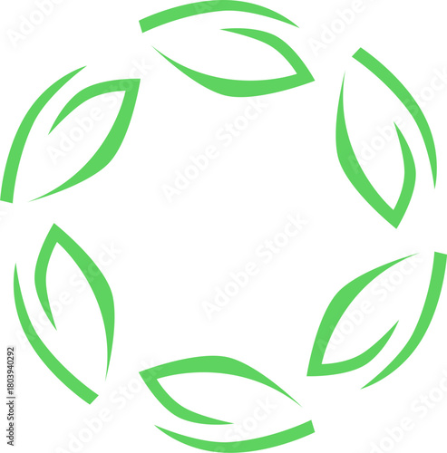 NATURAL PRODUCT LEAVES IN CIRCLE SIGN SYMBOL LOGO
