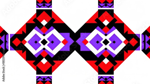 Geometric pattern with red purple black