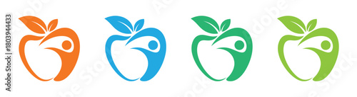 Life healthy logo design template illustration. Apple vector icon. apple symbols for your web design. suitable for medical, brand, clinic, fresh food, web, network, eco etc