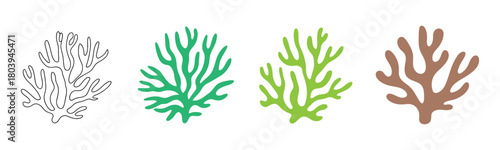 Seaweed plants round beautiful logo