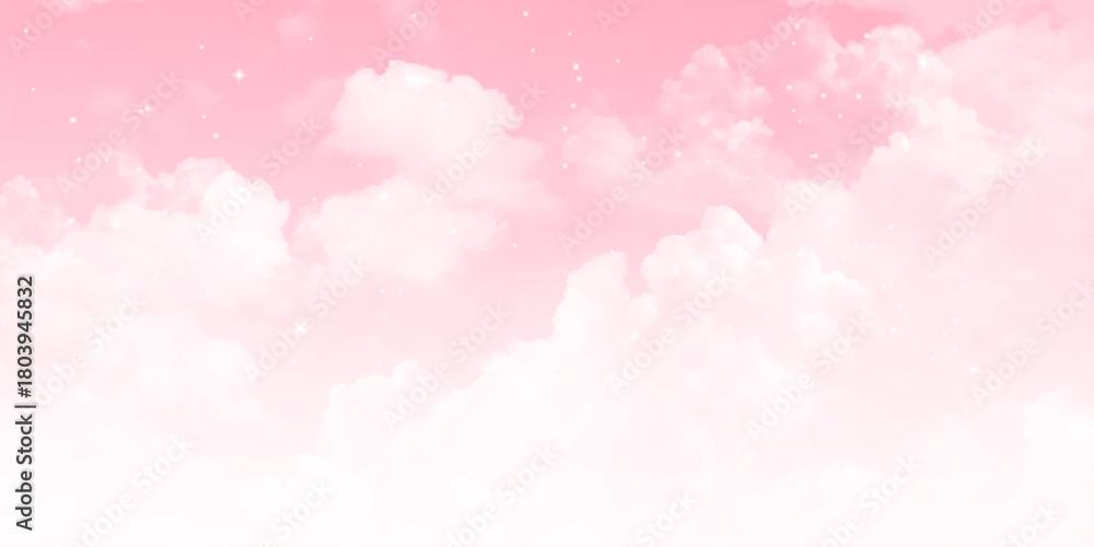 Naklejka premium Sky with pink and white clouds