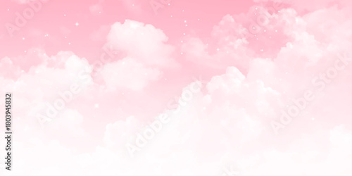 Sky with pink and white clouds 
