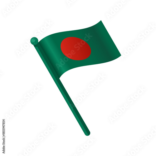 Waving bangladesh national flag - isolated vector illustration
