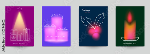 Merry christmas and happy new year abstract background template for covers, invitation, poster, banner, flyer, placard. Minimal modern design for branding, advertising holiday. Vector illustration.