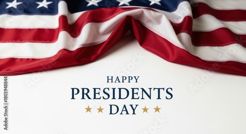 Happy Presidents Day Banner with American Flag