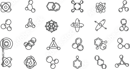 Collection of hand drawn molecular structures and chemical formulas