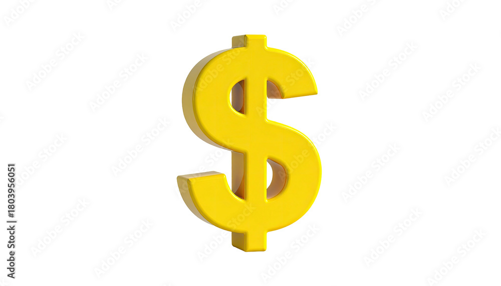 Fototapeta premium Golden dollar sign isolated on a stark black background