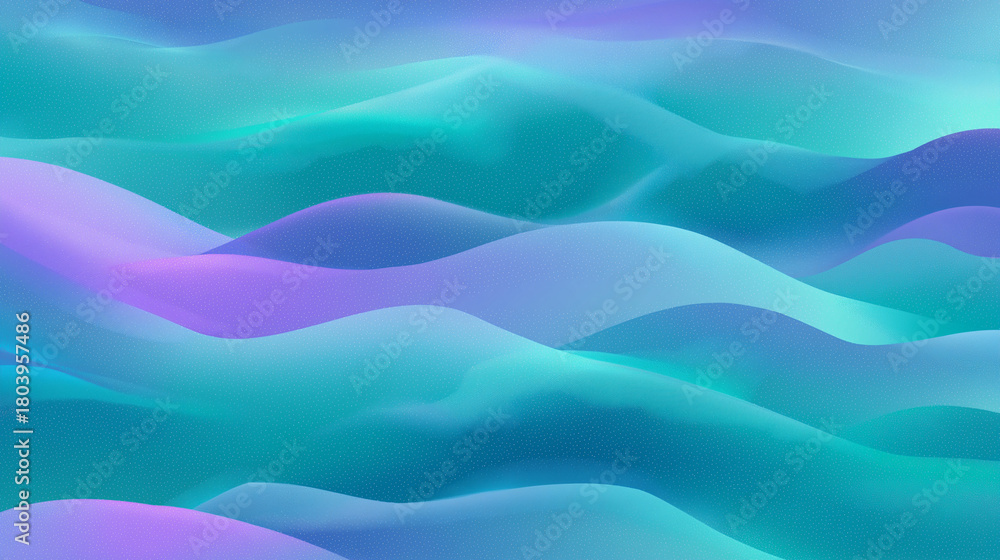 Fototapeta premium Abstract Gradient Waves in Blue, Teal, and Purple Tones – Digital Background