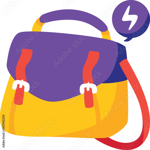 Vibrant Power Bag Graphic Symbolizing Dynamic Energy and Quickness
