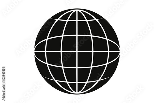 3D globe with air balloon floating on white background