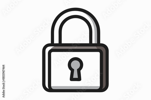 Lock and key vector icon illustration