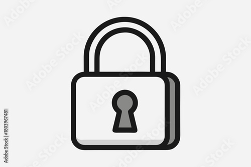Vector lock and key icon on black background
