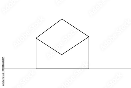 Envelope minimalist continuous line art in simple outline vector illustration
