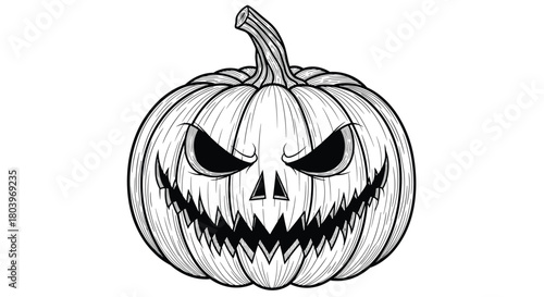 Sinister Halloween Pumpkin Carving with Spooky Face.