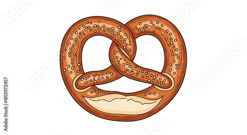 Delicious Baked Pretzel: A Golden Brown Treat for Snacking.