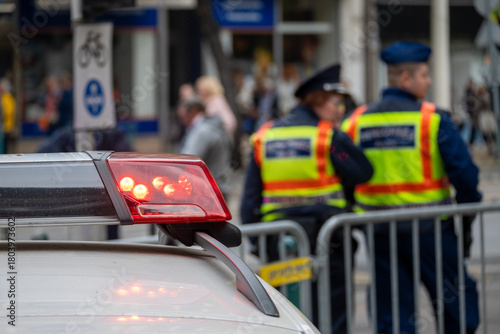 Police Officers Securing Protest Area